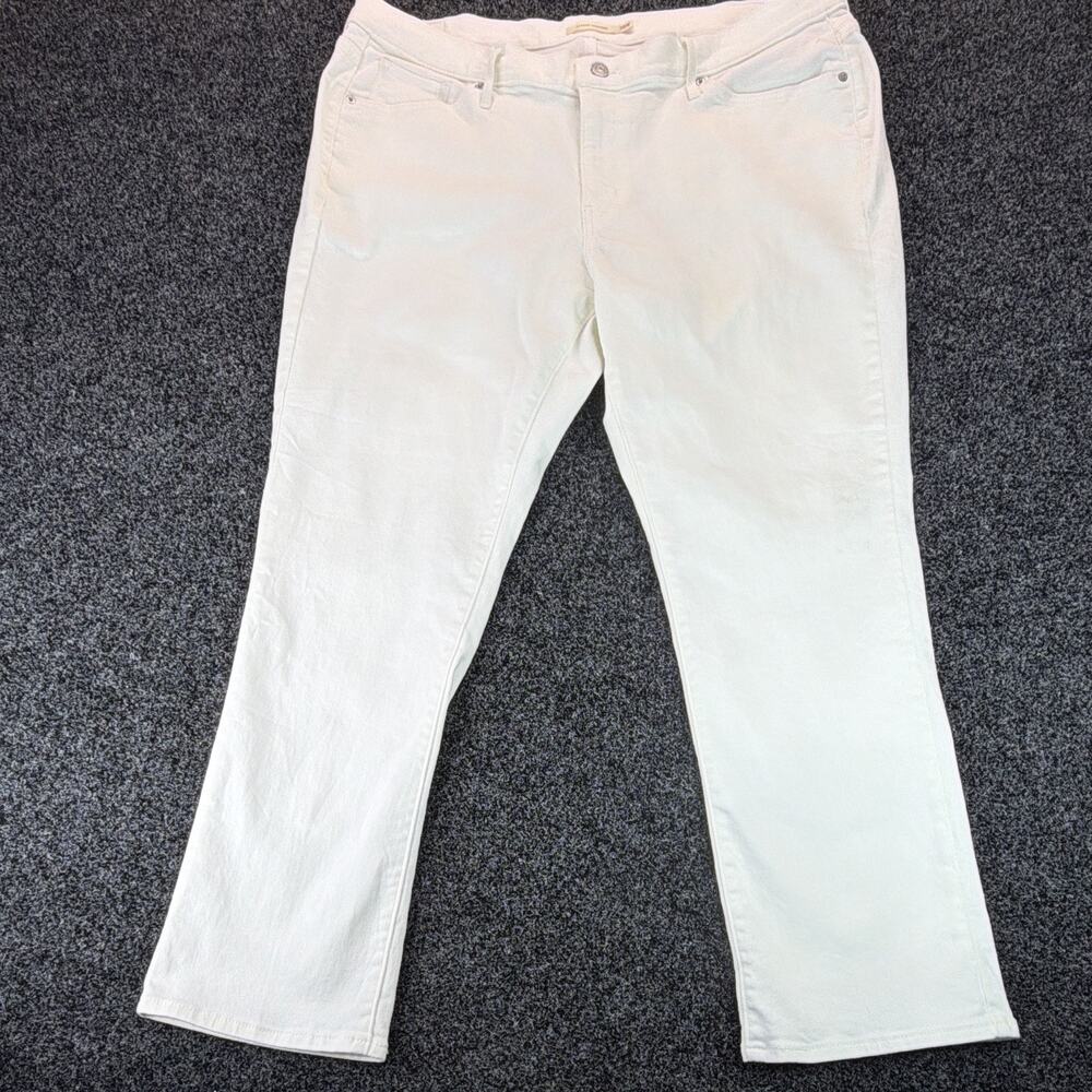 Levi’s Classic Straight Jeans Womens 18W White Denim Plus Size Red Tab